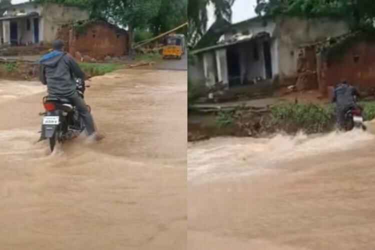 man washed away Telangana floods