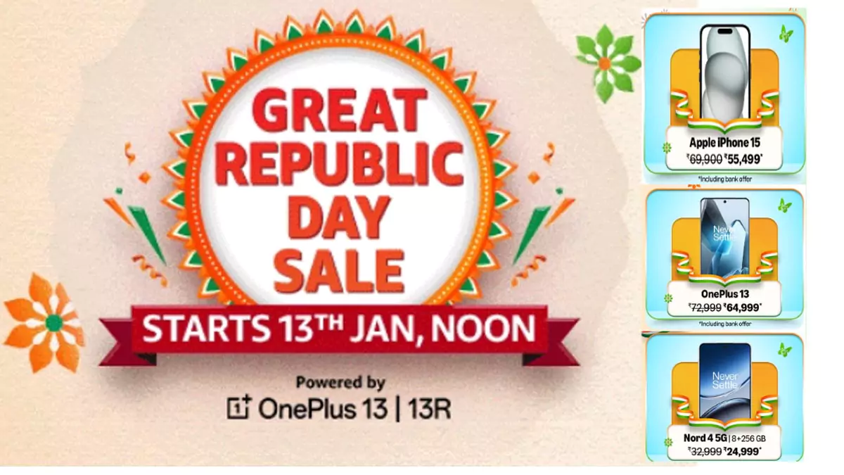 Republic Day Sale : అమెజాన్ లో iPhone 15, OnePlus Nord 4 భారీ డిస్కౌంట్స్